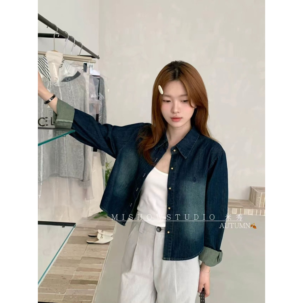 KEMEJA ERADYSTOCK CN997 - 18230 นําเข้าจีน MISHOW STUDIO DENIM SHIRT