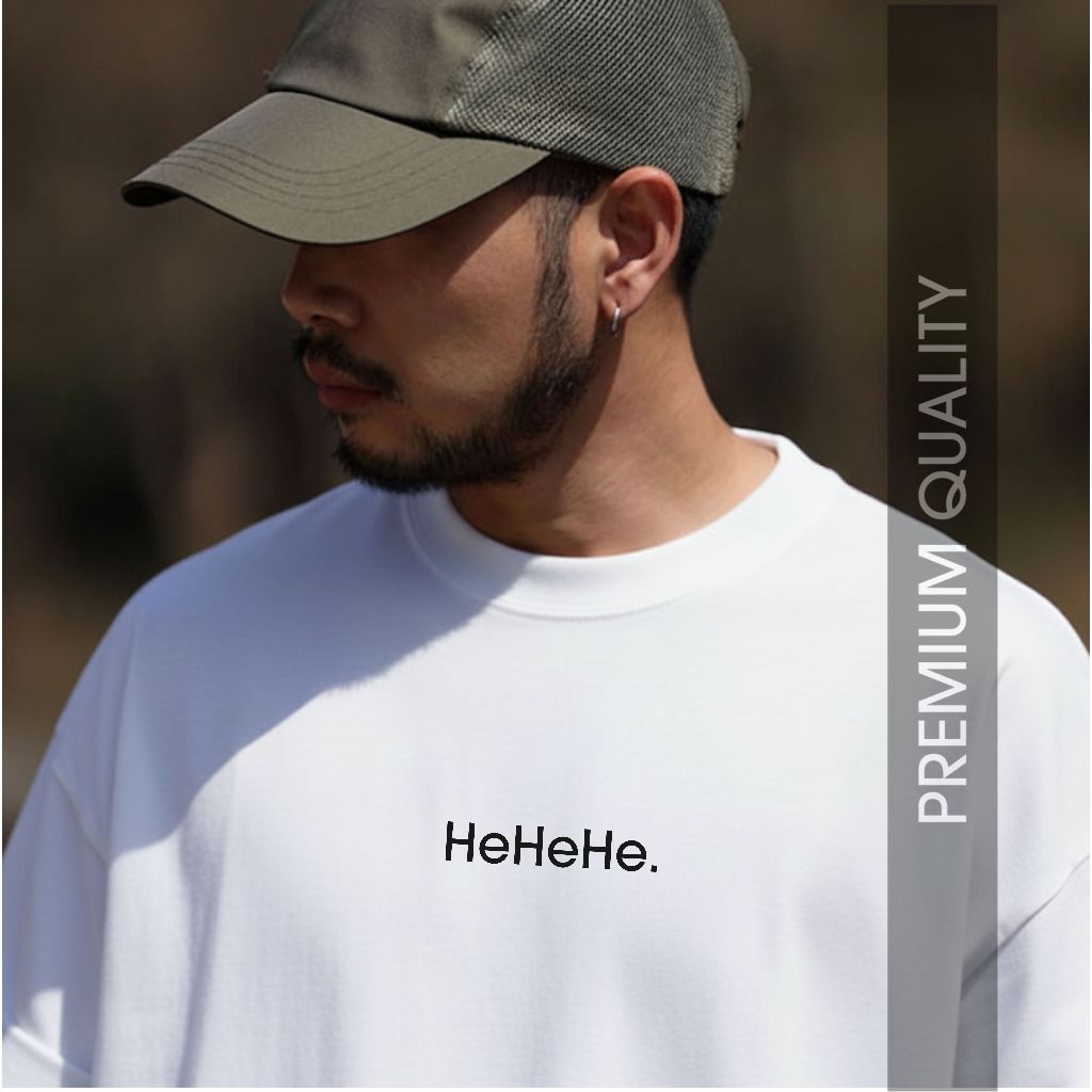 เสื้อยืด Distro สําหรับผู้ชายพร้อมคํา - hehehe