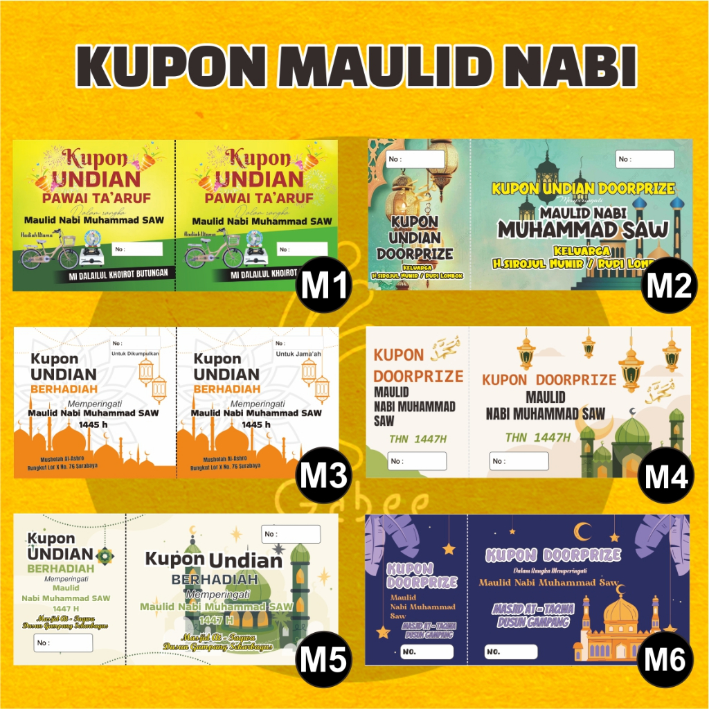 NABI PROPHETS MAULID COUPON / ISRA MIRAJ / PRINT PROPHETS MAULID PAWAI COUPON