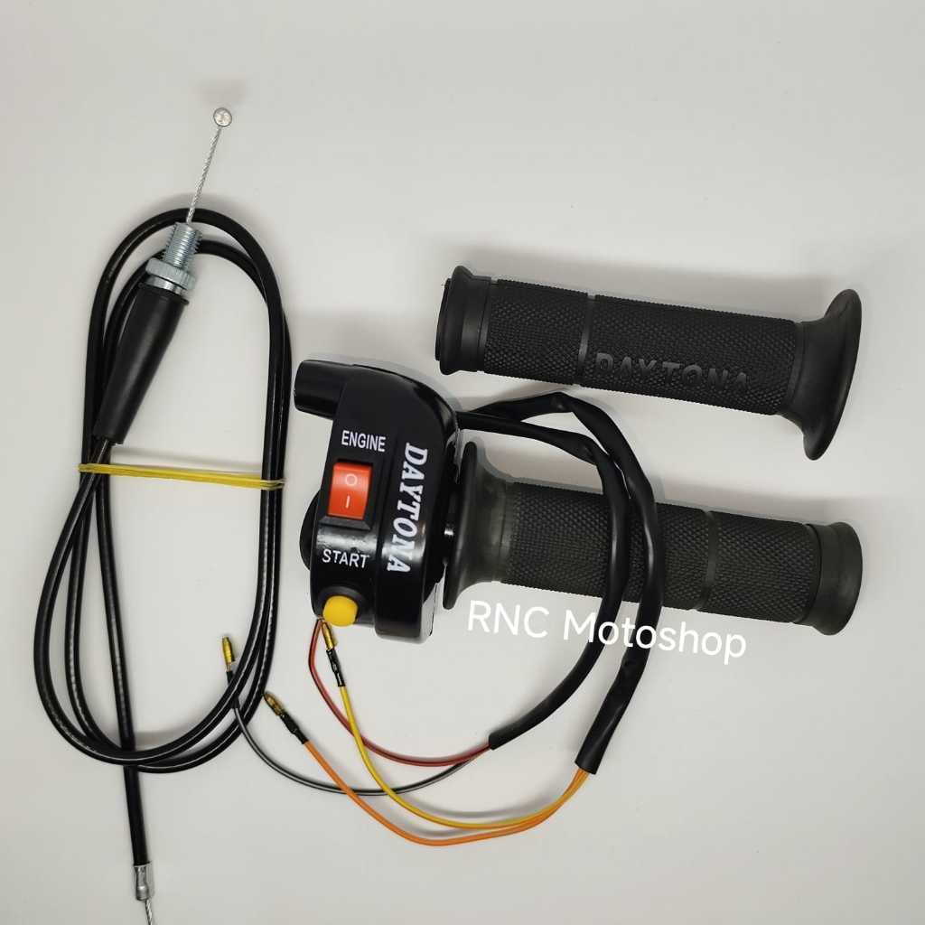 TOMBOL GAS SPONTAN DYTONA 2 ปุ่มสตาร์ท + ปิด 1 สาย 90 ซม. RXKing, Vixion, Ninja, FU ฯลฯ