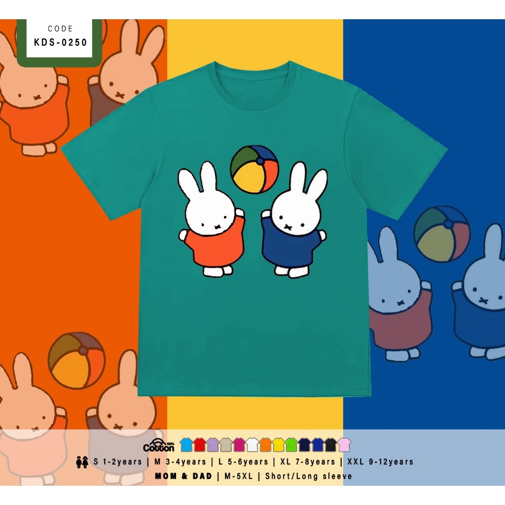 เสื้อผ้าผ้าฝ้ายของ KATUN พร้อมหมวกน่ารัก MIFFY เสื้อยืดใหม่ล่าสุด