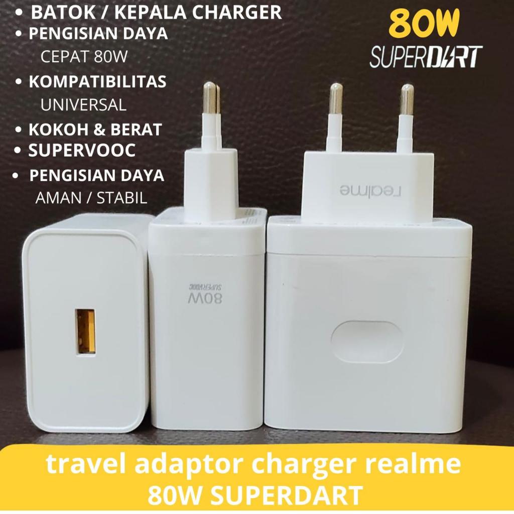 Travel Adapter Charger Realmi 80W Original Supervooc Super Dart Fast Charging สําหรับ Realme 8 7 X3 