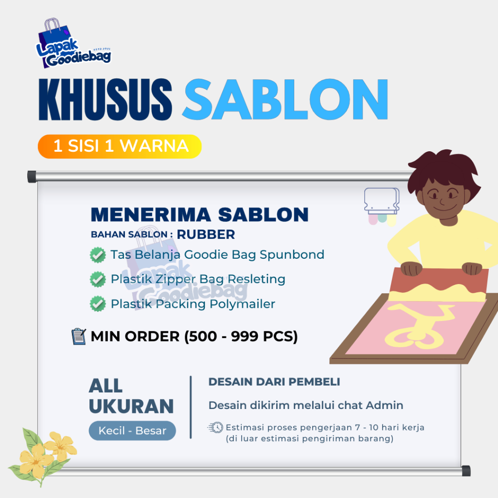 พิมพ์สกรีนแบบกําหนดเอง 1 ด้าน 1 สี QTY 500-999 PCS CAN BE USED สําหรับ Goodie bag OVAL HANDLE ZIPLOC