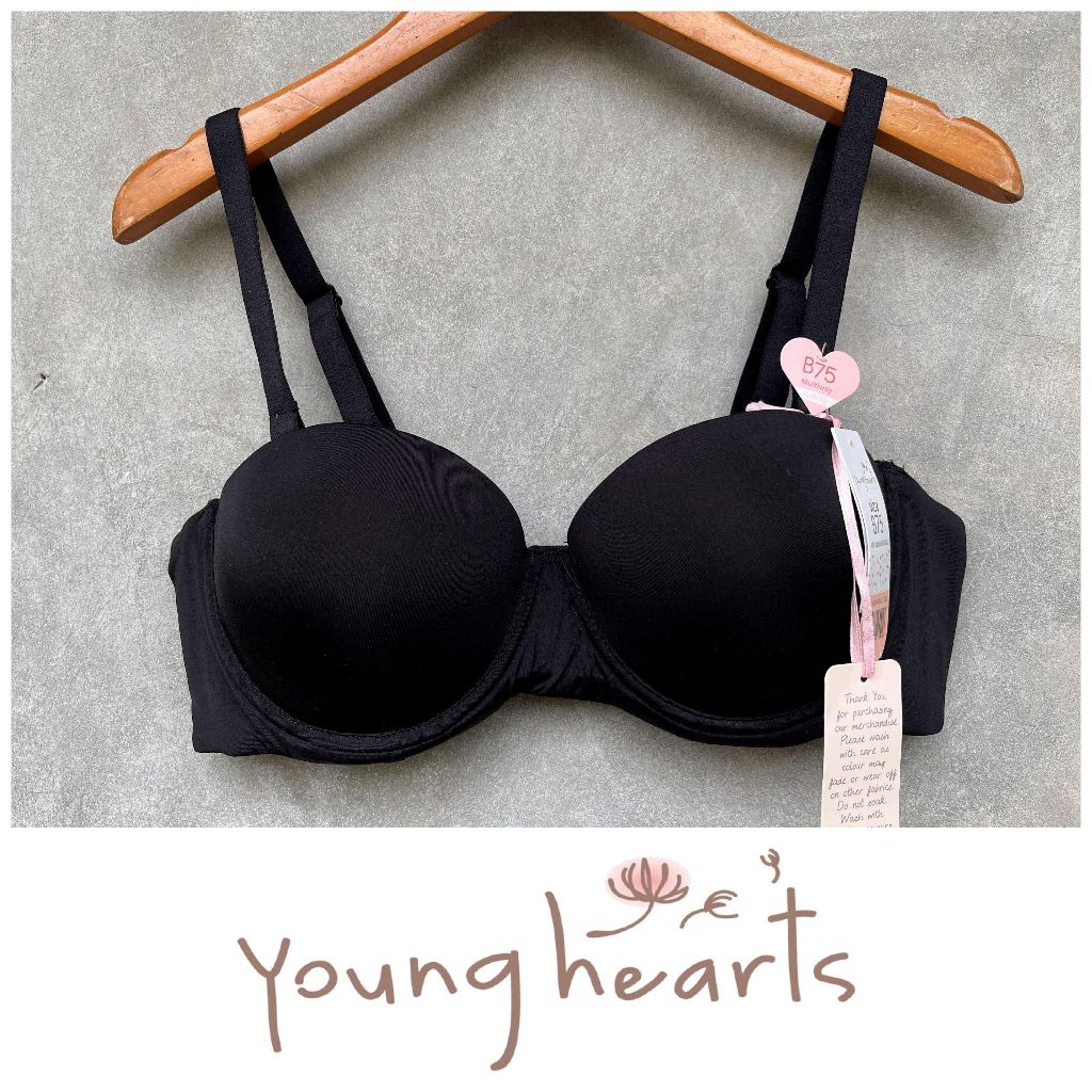 CODE BYH206 BLK Bra Young Hearts Size 32B, 34B, 36B
