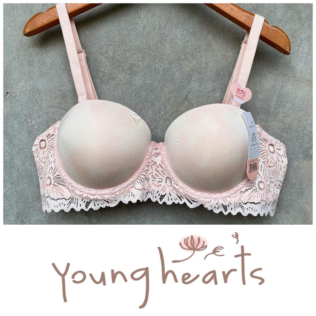 CODE BYH206 PNK Bra Young Hearts Size 32B, 34B, 36B