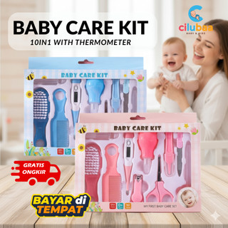 Baby Care Kit NAIL & HAIR Set Termo Alat Perawatan Bayi 10in1 Earpick Sisir Gunting Pembersih Kuku Bayi Hadiah Lahiran Newborn Gift COD