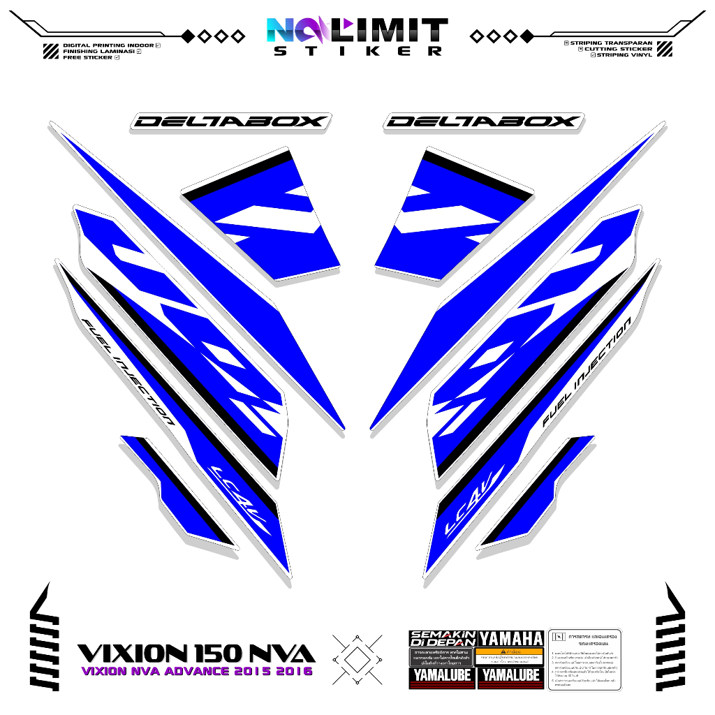 STRIPING YAMAHA VIXION 150 ADVANCE NVA 2015-2017 MOTIF 7 สติ๊กเกอร์สติ๊กเกอร์ VIXION ADVANCE 150 มาต
