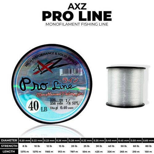 AXZ Proline สายตกปลาใสสีขาว