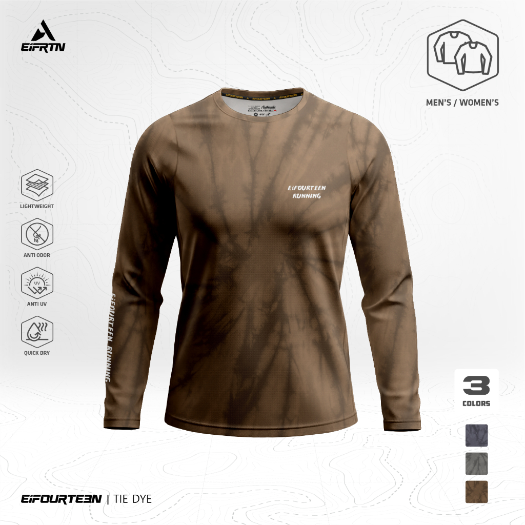 Eifrtn Unisex Jersey Long Sleeve Running Tie Dye Series - Light Microtech - Trail Running Long Sleeve - เสื้อวิ่งกีฬาผู้ชาย By Eifourteen