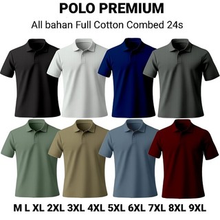 BIG Dickyt Kaos Kerah Premium Polo Shirt Pria Cotton Combed 24s M - 9XL - Wangki Polos Jumbo (R24)