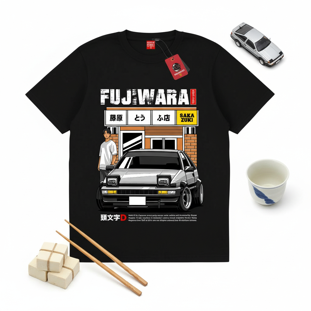 GILAN Unisex Anime Distro เสื้อยืด INITIAL D TOYOTA AE86 TRUENO รถเสื้อยืด Drift JDM