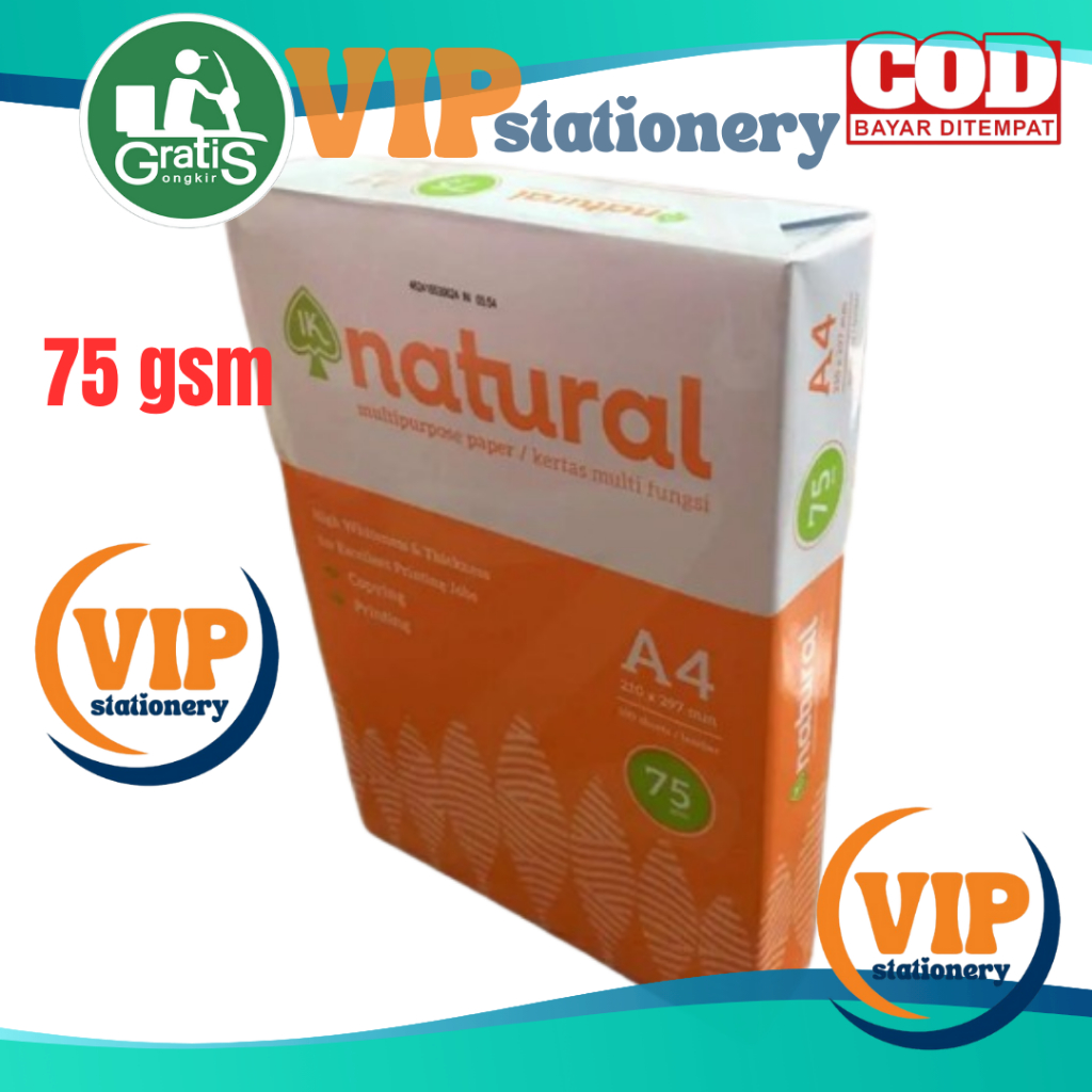 กระดาษธรรมชาติ F4 & A4 = 100 แผ่น 75gsm กระดาษ HVS ธรรมชาติ A4/F4/กระดาษภาพถ่าย/กระดาษสําเนา/HVS A4 