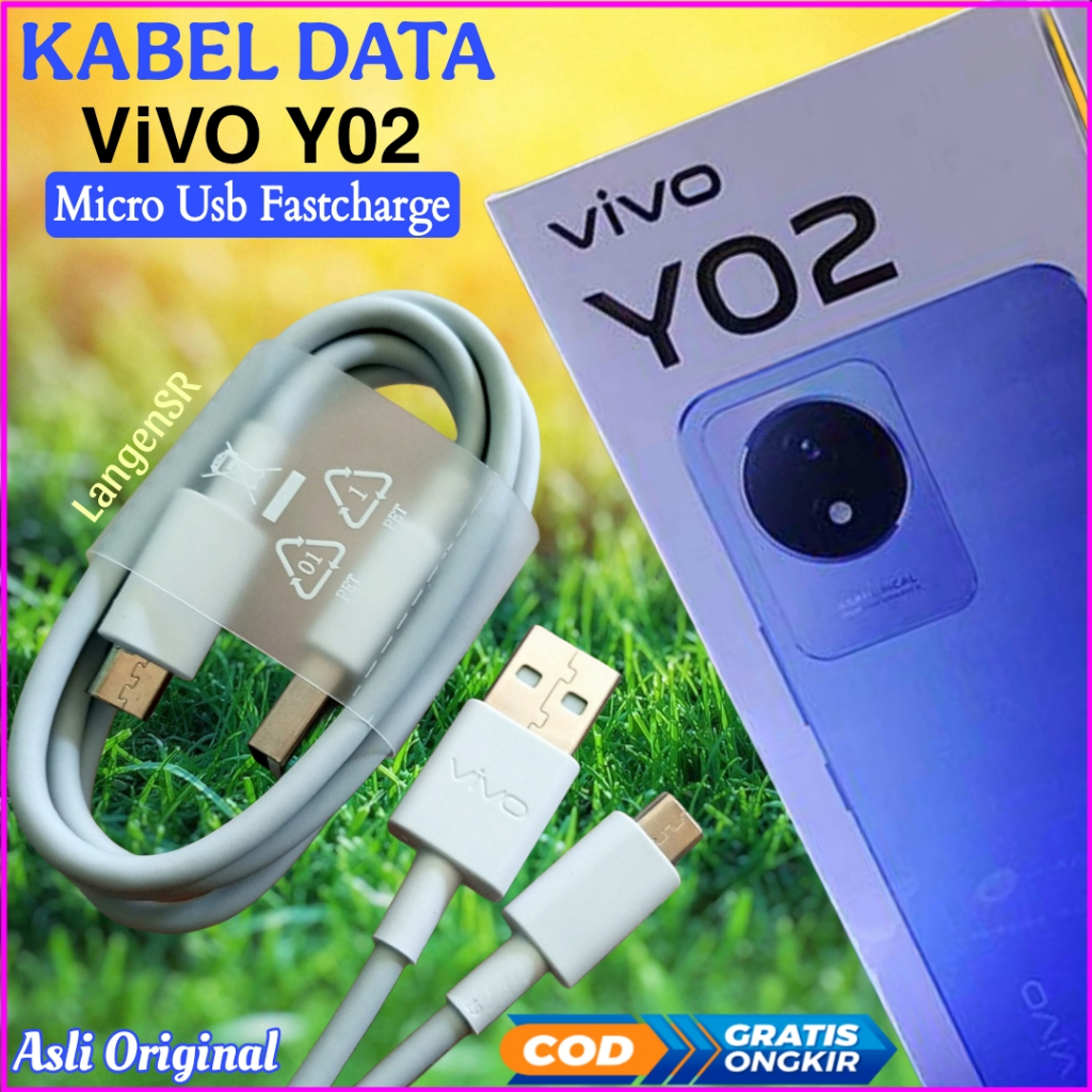สายเคเบิลข้อมูล ViVO Y02 Micro Usb Fastcharge ดั้งเดิมพร้อมการรับประกัน