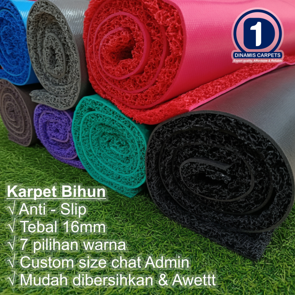 FLOOR MAT ขนาด 30x50 และ 40x60 16MM THICK BIHUN NOODLES - ANTI-SLIP CARPET - 1 สี ROLL BIHUN