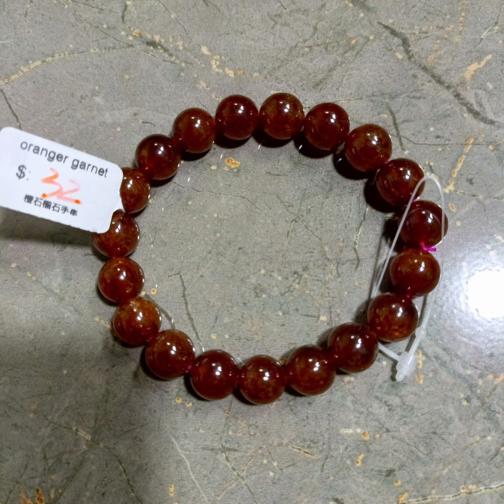 NATURAL ORANGE GARNET STONE 10.2MM+CERTI