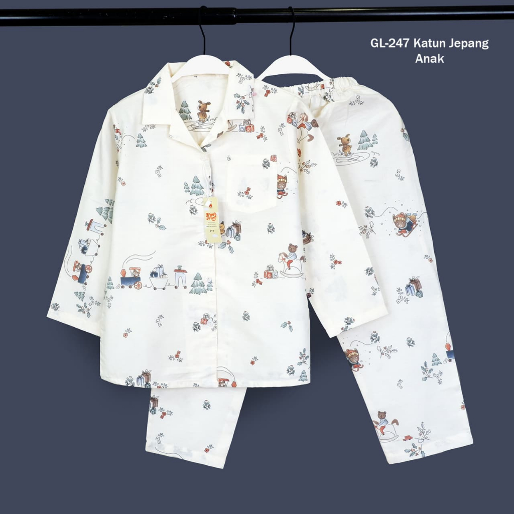 KATUN Greet ชุดนอนเด็ก ไซส์ 14 (PTP) กางเกงขายาวแขนยาวผ้าคอตตอนญี่ปุ่น