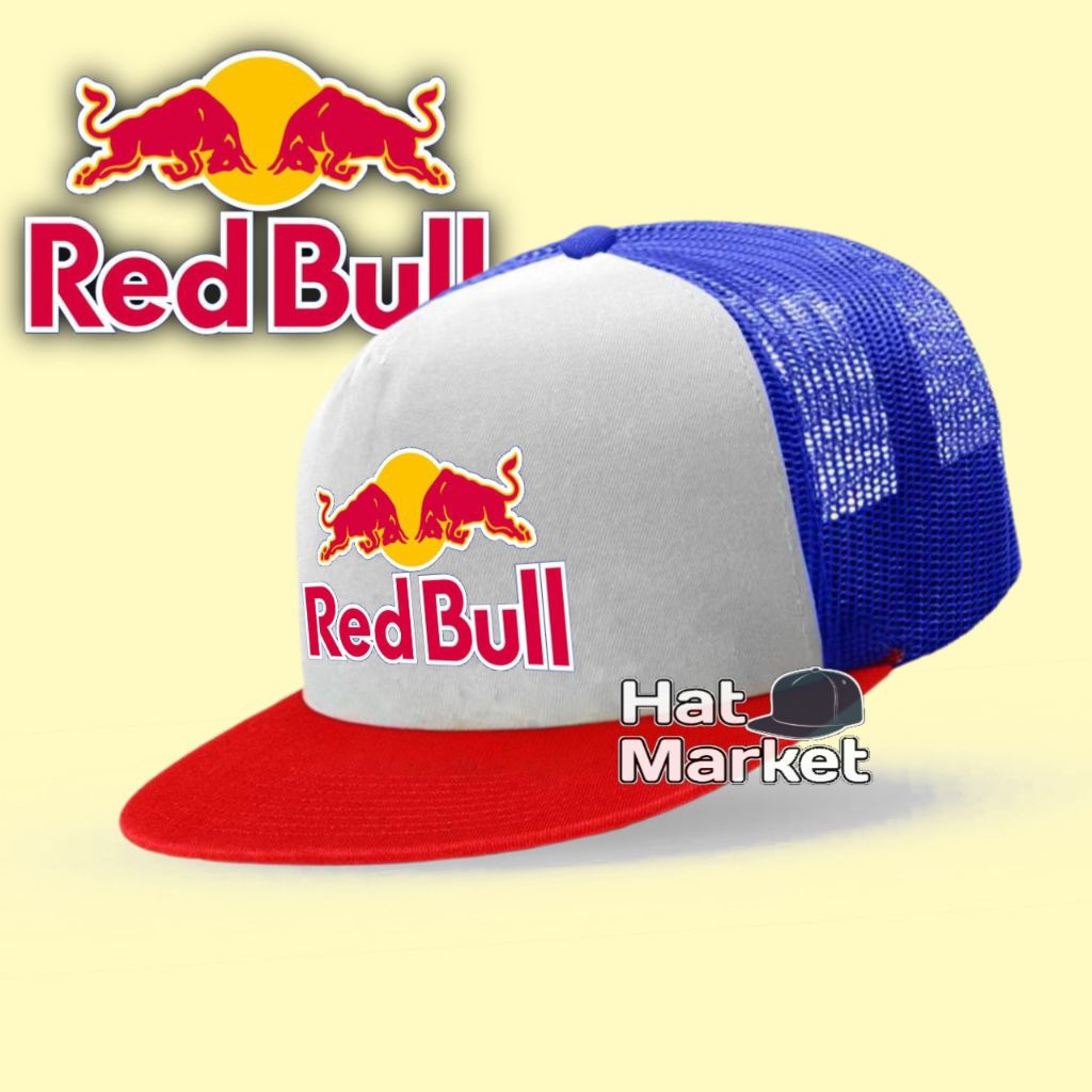 กระทิงแดง | หมวก Snapback ตาข่าย | หมวก Snapback Trucker | หมวก กระบังหน้า ทรงแบนสําหรับผู้ชายและผู้หญิง