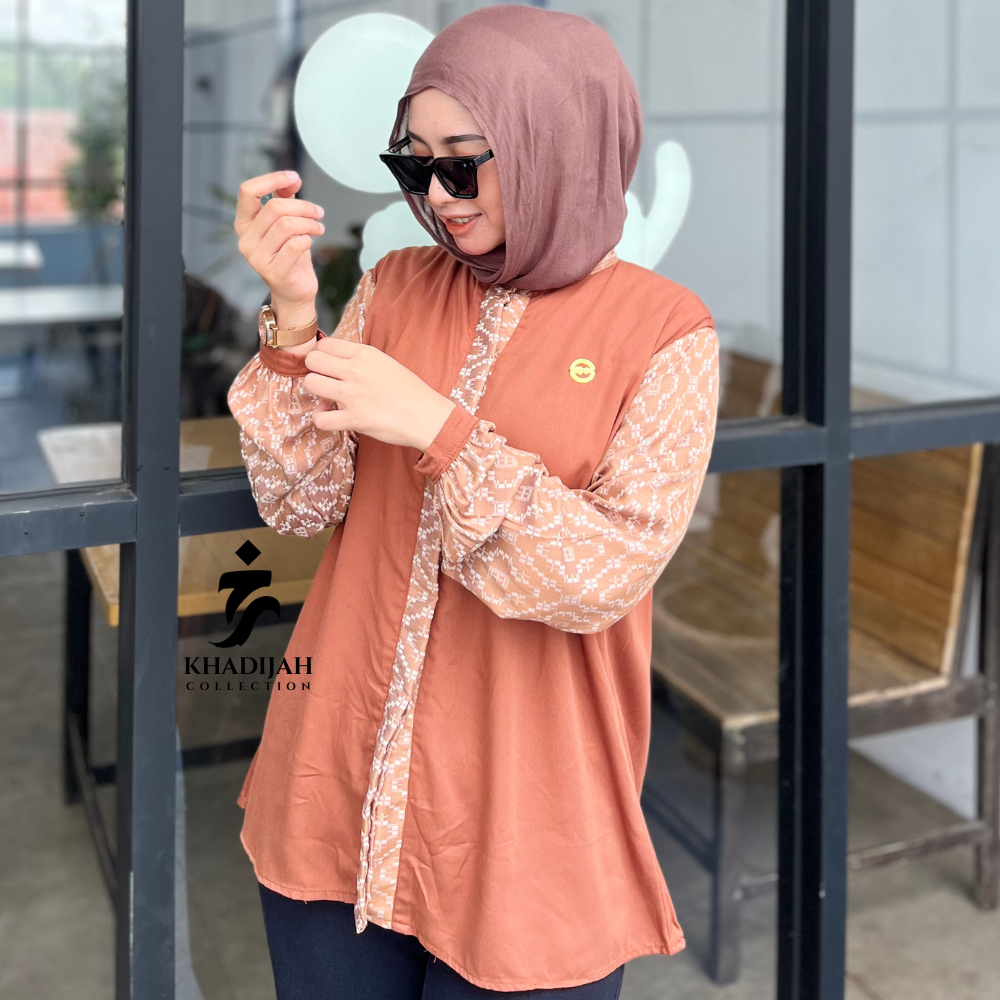 KEMEJA เสื้อเชิ้ตผู้หญิงแขนยาว Jaguar Viscose Premium Motif, เสื้อมุสลิมลําลองล่าสุด