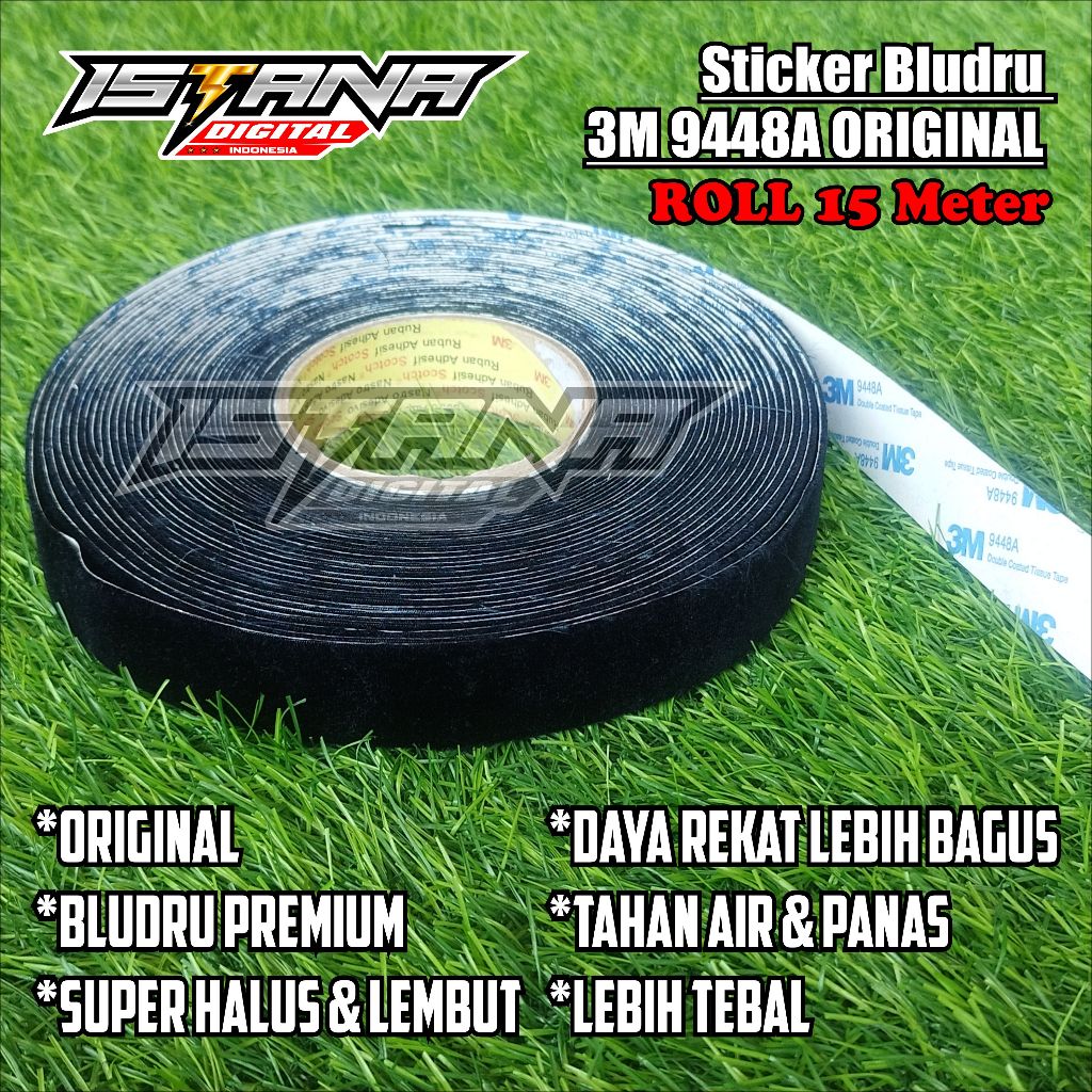 ORIGINAL 3M 9448A สติกเกอร์กํามะหยี่สําหรับปาดน้ําเคลือบขนาด 2.5 ซม. x 15 เมตร (1 ม้วน)