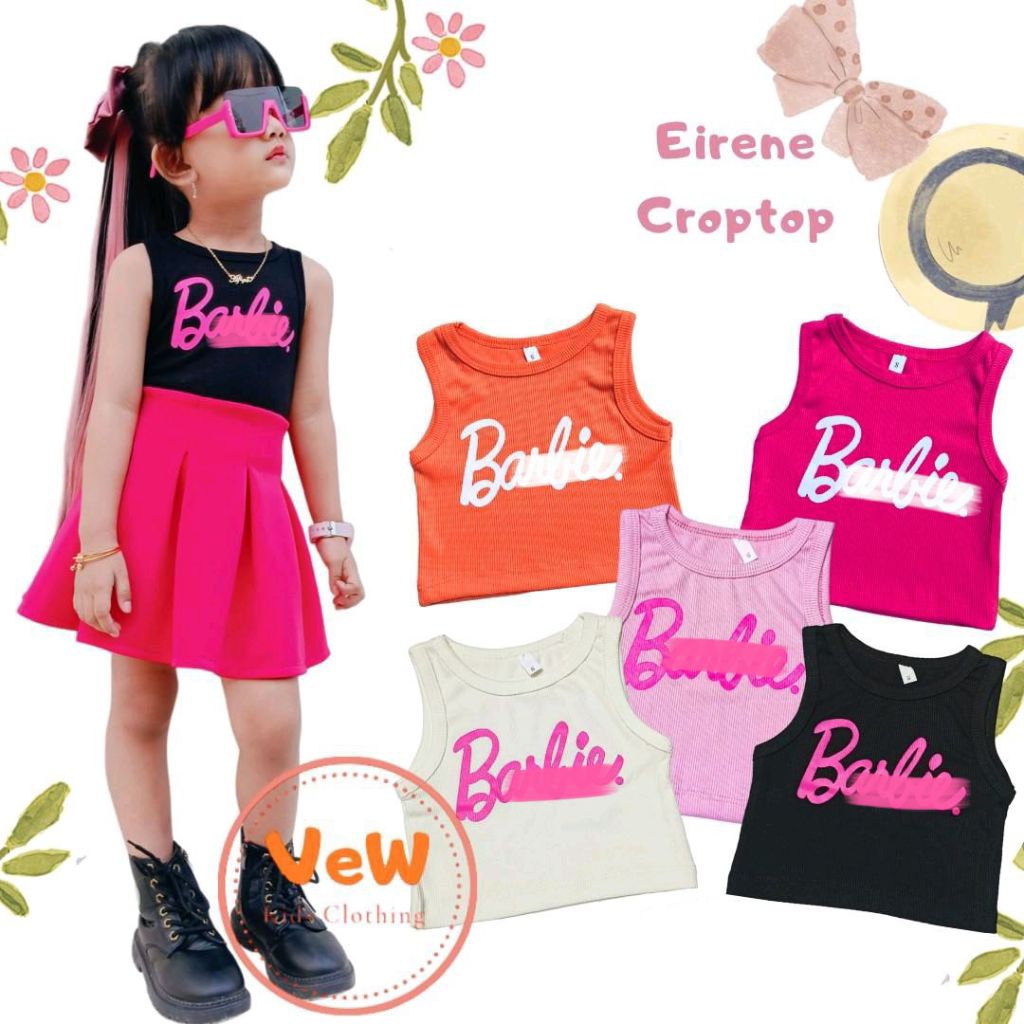 MILIES - EIRENE CROPTOP - BARBIE KIDS TANKTOP TOP / เสื้อผ้าเด็กแฟชั่นเกาหลี Crop S
