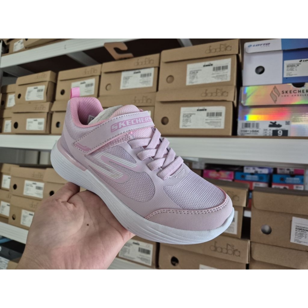 Skechers Go Run 400V2 Gusto Racer Skechers รองเท้าเด็กสีชมพู |สาวเด็กรองเท้าผ้าใบรองเท้าสีชมพูต้นฉบั