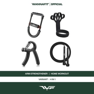 WANNAFIT Paket 4 in 1 | Arm Trainer | Power Wrist Skipping Finger Resistance | Alat Olahraga Rumah