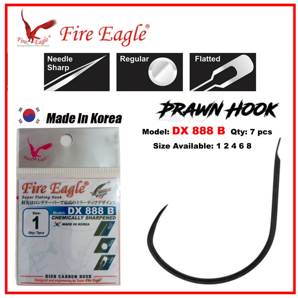 [7s] Fire Eagle Prawn Hook DX 888 B Prawn Hook / ตะขอกุ้ง ตะขอแบน