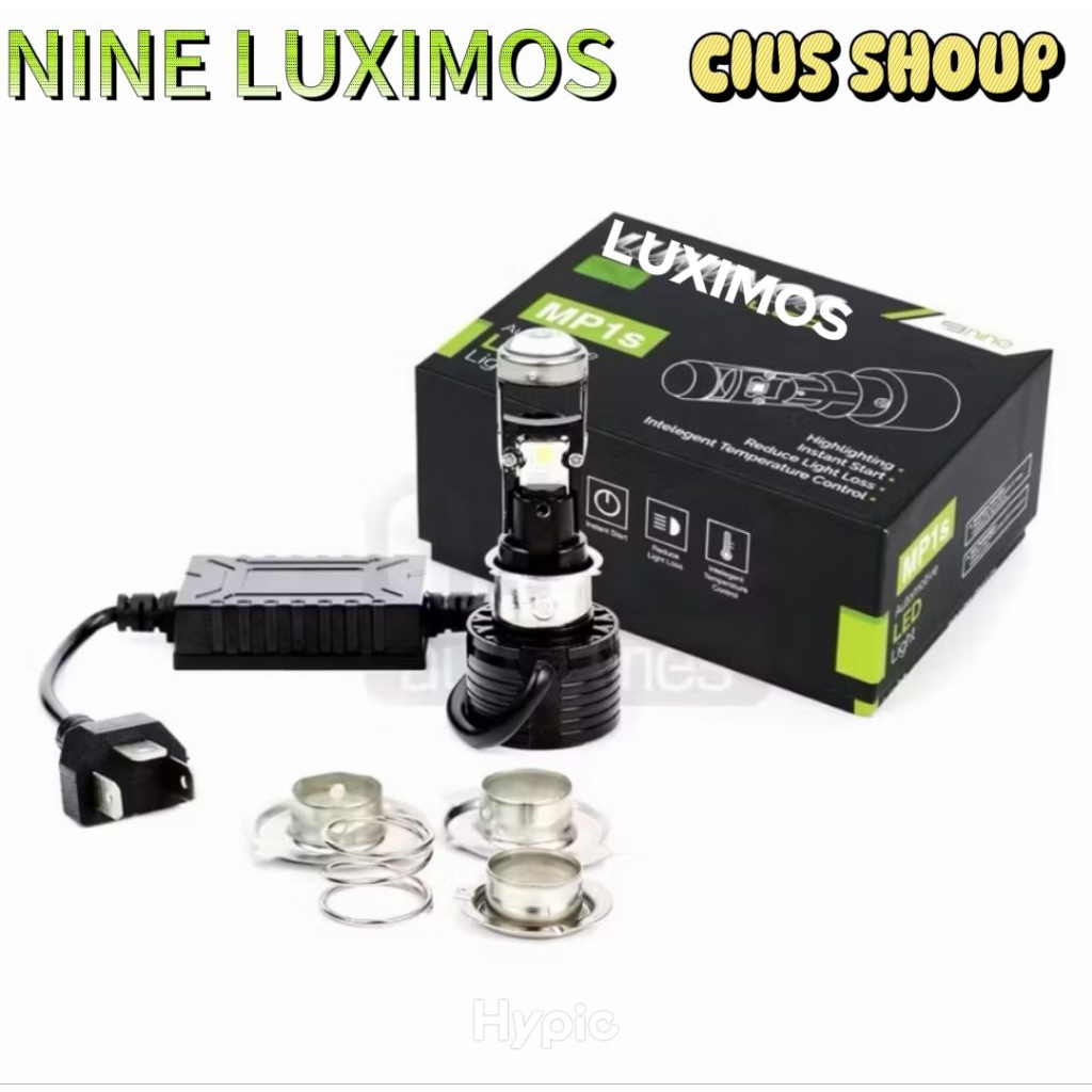 NINE LED MOTORCYCLE/CAR PROJECTOR NINE LED MP1S H6 H7 H4 HI LOW MINI PROJECTOR CUT - OFF WHITE UNIVE