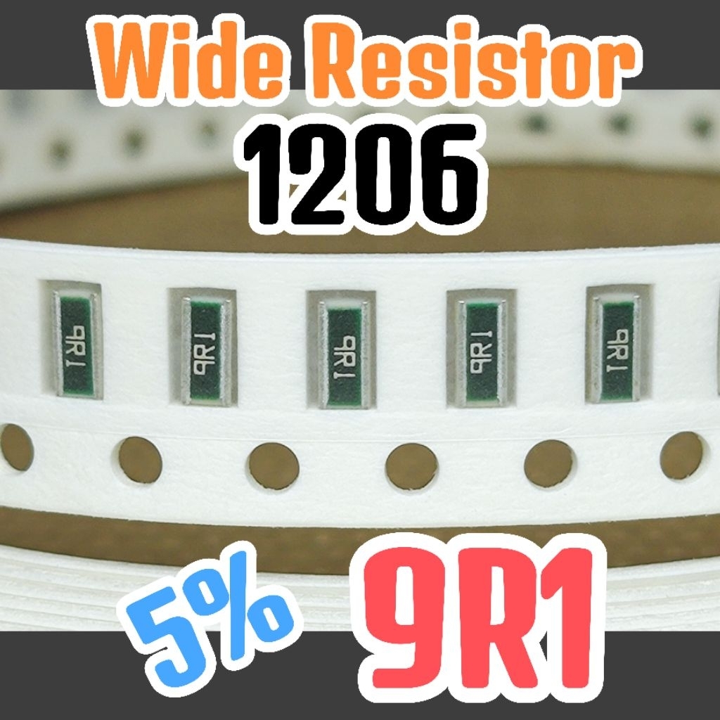 10 ชิ้นชิป WIDE RESISTOR smd 9R1 5% ขนาด 1206 3216 (WIDE) 9.9ohm 9.1ohm 9.1 โอห์ม