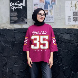 Kaos Baseball Wanita Oversize Katun Premium Design Angka Terbaru RR Fashion id