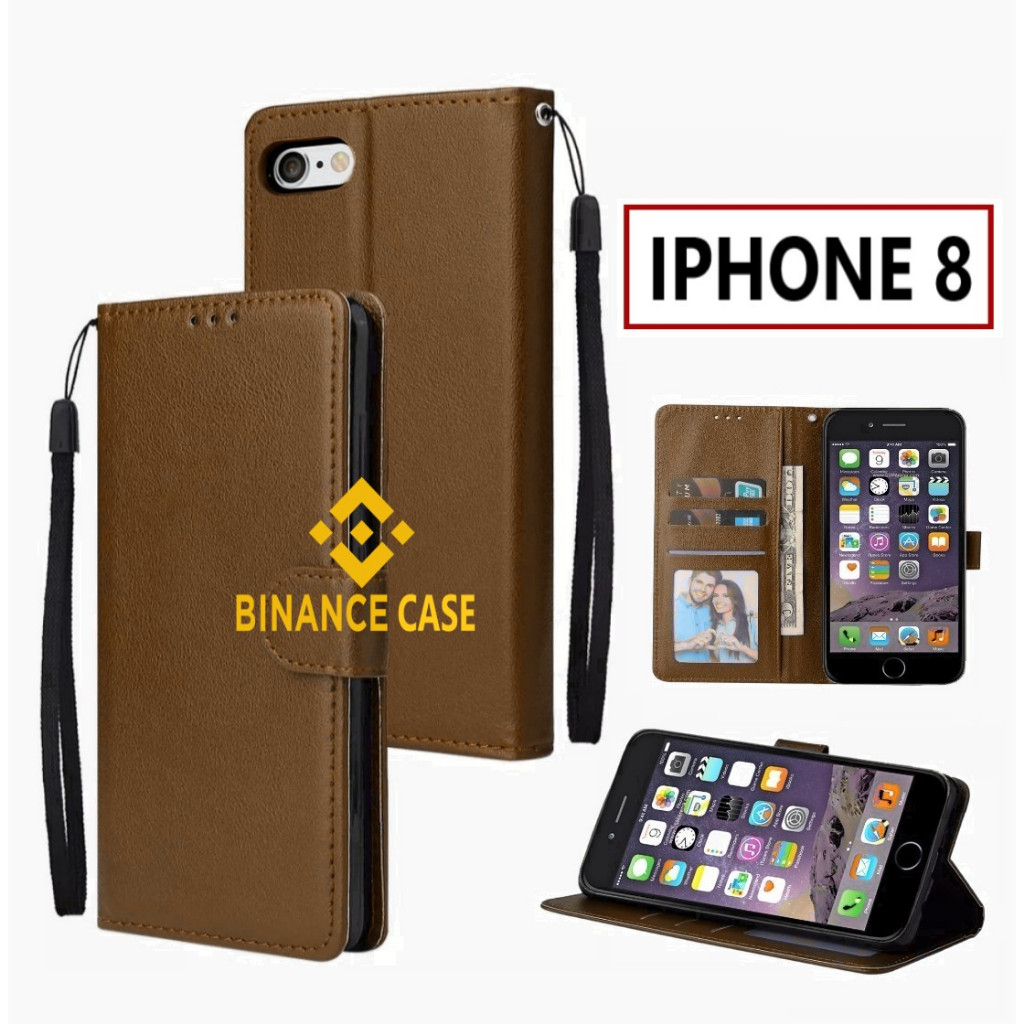 หนัง FLIP CASE IPHONE 8 CASE LEATHER FLIP WALLET LEATHER PREMIUM LEATHER OPEN CLOSE CASE HP FLIP CAS