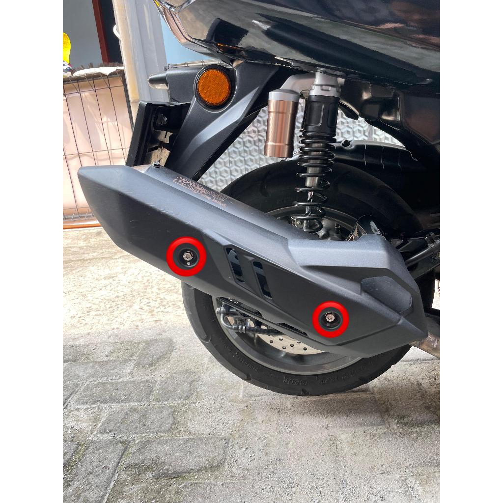 EXHAUST SHIELD BOLT (2 BOLTS) SPIRAL MODEL AEROX MIO NMAX FINO FILANO M3 MIO J X-RIDE NOUVO Z LEXY ฟ
