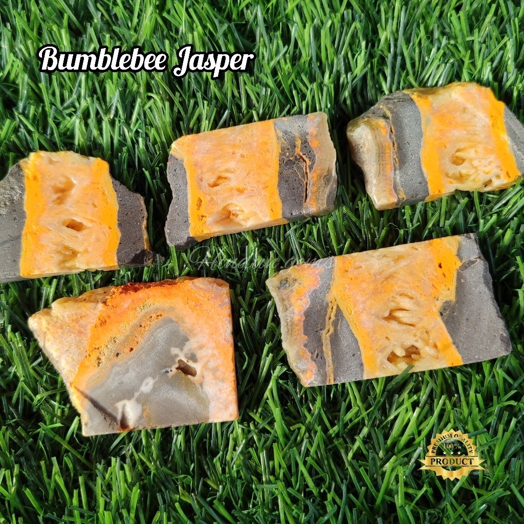 วัสดุหิน Bumblebee Jasper ของแท้จากธรรมชาติ / แผ่นหิน Bumblebee Jasper Chunk / Bumblebee Jasper