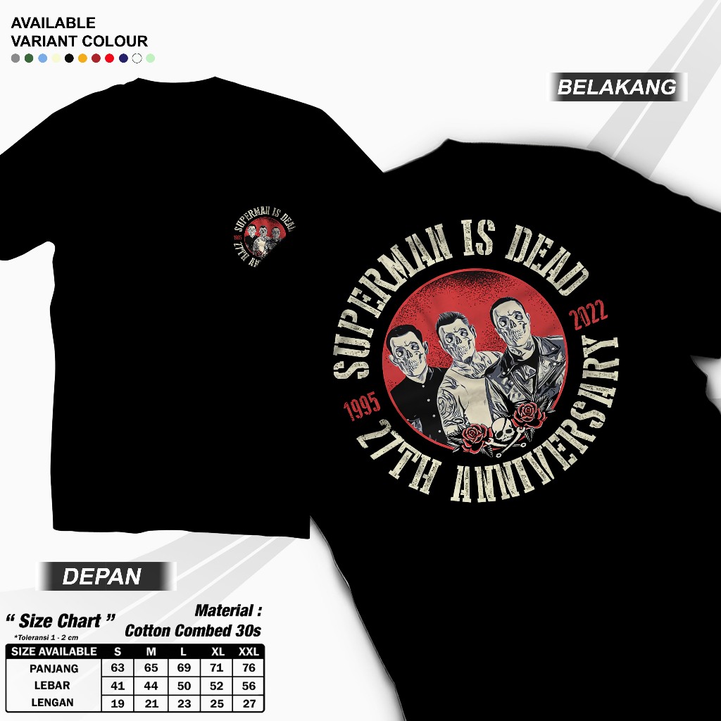 เสื้อยืด DISTRO MENS ของแท้ 100% II SUPERMAN IS DEAD T-SHIRT