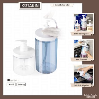 KOTAKIN Botol Sabun Cair Aesthetic Pump Isi Ulang Refill Shampoo Wadah Lotion Transparan Serbaguna