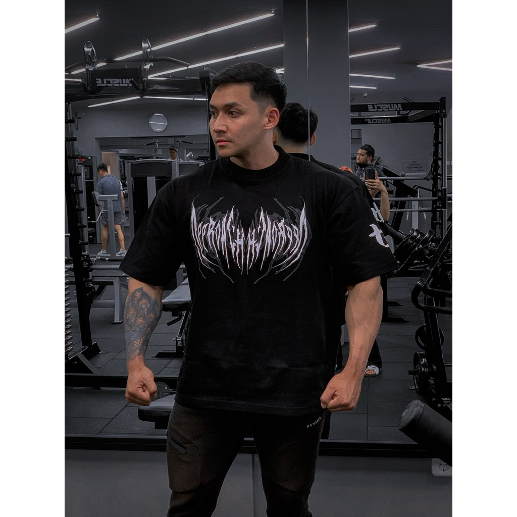 เสื้อยืดได้รับการอนุมัติไม่มีการใช้งาน Oversize Dark Hydra