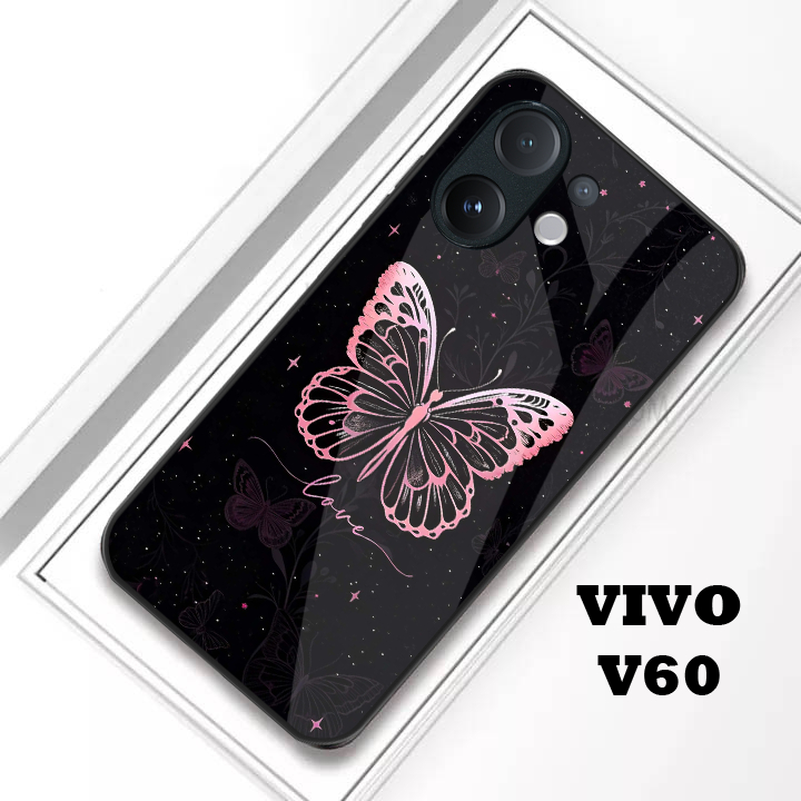 เคส Vivo V60 ล่าสุด - เคส Vivo V60 Glass Softcase ล่าสุด - เคส Vivo V60 Butterfly Camera Glossy Prot