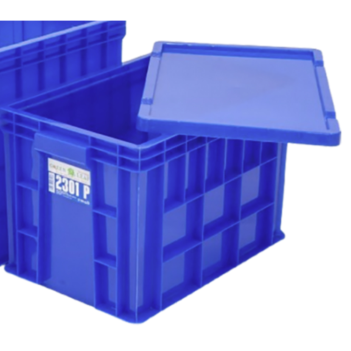 MESIN 43x28x28 กล่องคอนเทนเนอร์สีเขียว Leaf 2301 P Square Tub เครื่องซักผ้า AC เก็บสินค้าพลาสติกอเนก