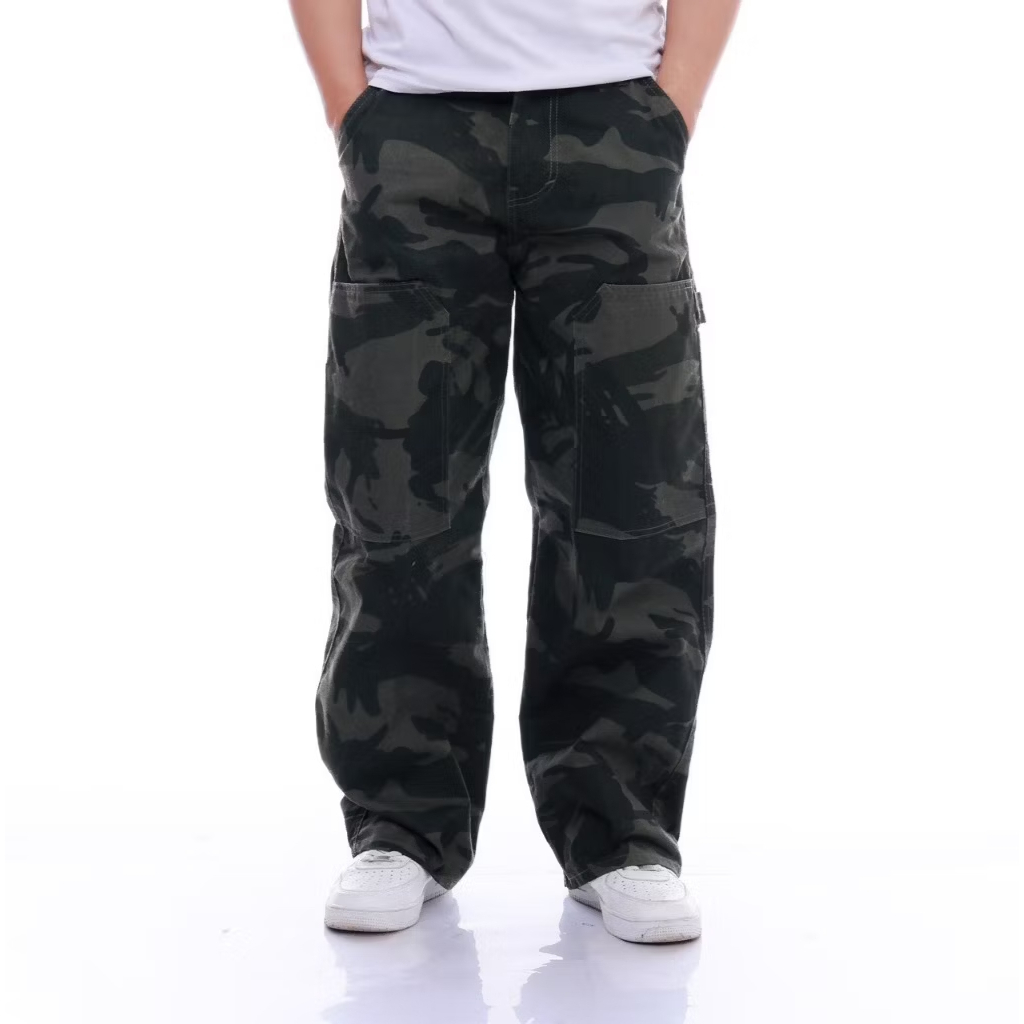 ผู้ชายCamouflage Carpenter Camo Baggy Baggy Baggy Pants/กางเกงลายพรางทรงหลวมปกติ