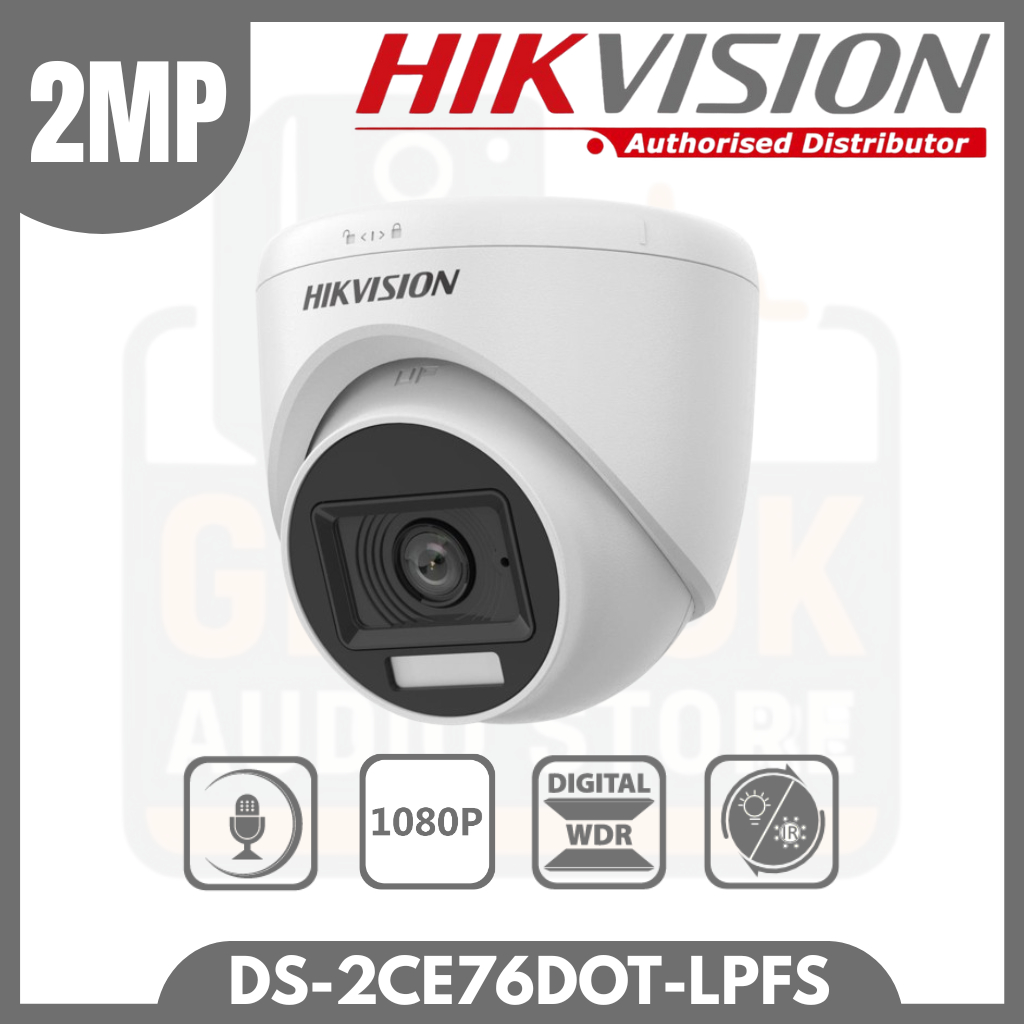 DS-2CE76D0T-LPFS Hikvision กล้องวงจรปิดในร่ม 2MP เสียงแสงคู่