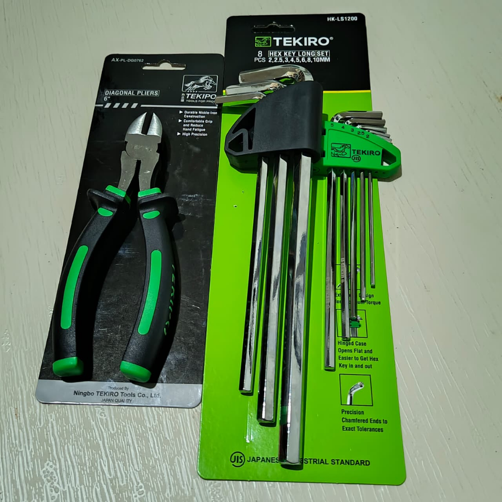 แพ็คเกจ 2 ชุดของ PLIERS + L-WRENCH / TEKIRO L-WRENCH 8PCS + CUTTING PLIERS 6" / TOOLS / WORKSHOP TOO