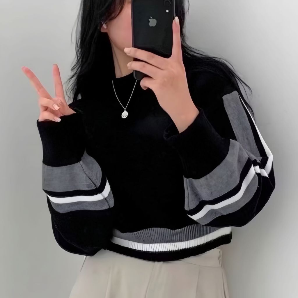 Ayuna Knit Sweater Crop Knit Sweater Corope Knit Women เกาหลี