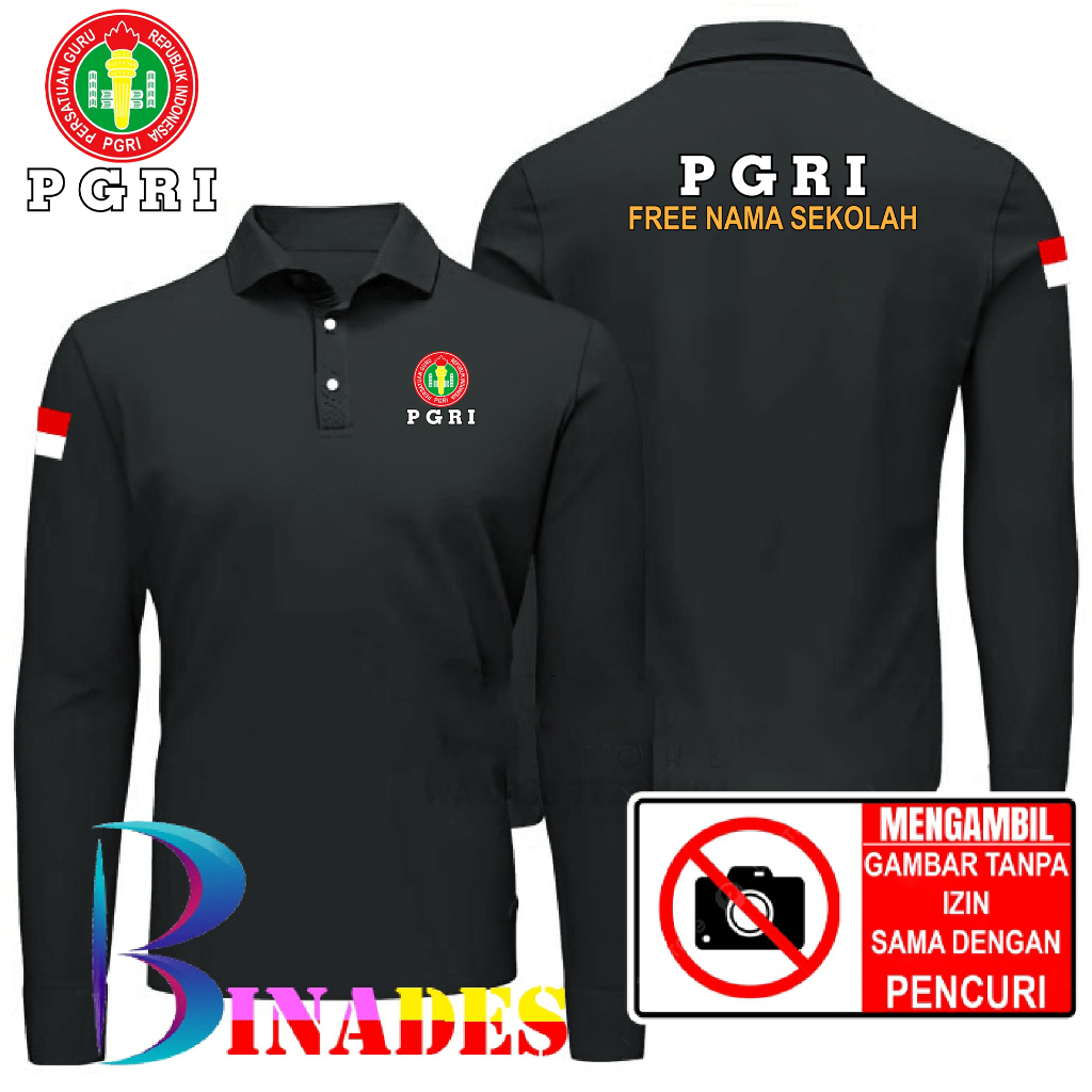 Wangky เสื้อยืด PGRI เสื้อคอปก - REPUBLIC OF INDONESIA TEACHER ASSOCIATION Unisex Sabn DTF BINADES เ