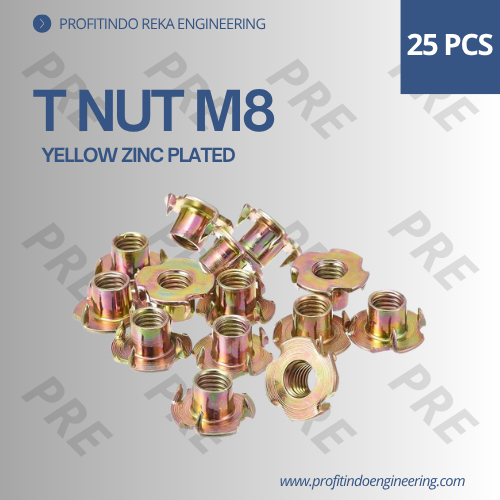 25 ชิ้น T NUT M8 / TEE NUT M8 / สีเหลือง M8 CLAW NUT