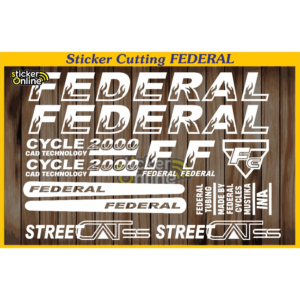 FEEDERAL CUTTING STICKER FEDERAL สติกเกอร์ตัดจักรยาน