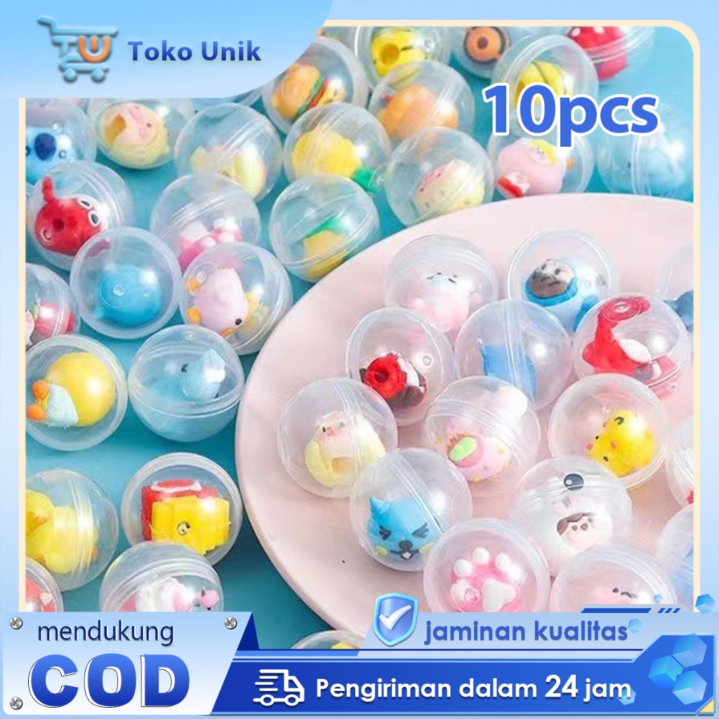 GASHAPON Gacha ลูกเปล่า 10 ชิ้นแคปซูลเปล่าพลาสติก Gashapons โปร่งใส Gacha Balls Gacha แคปซูล