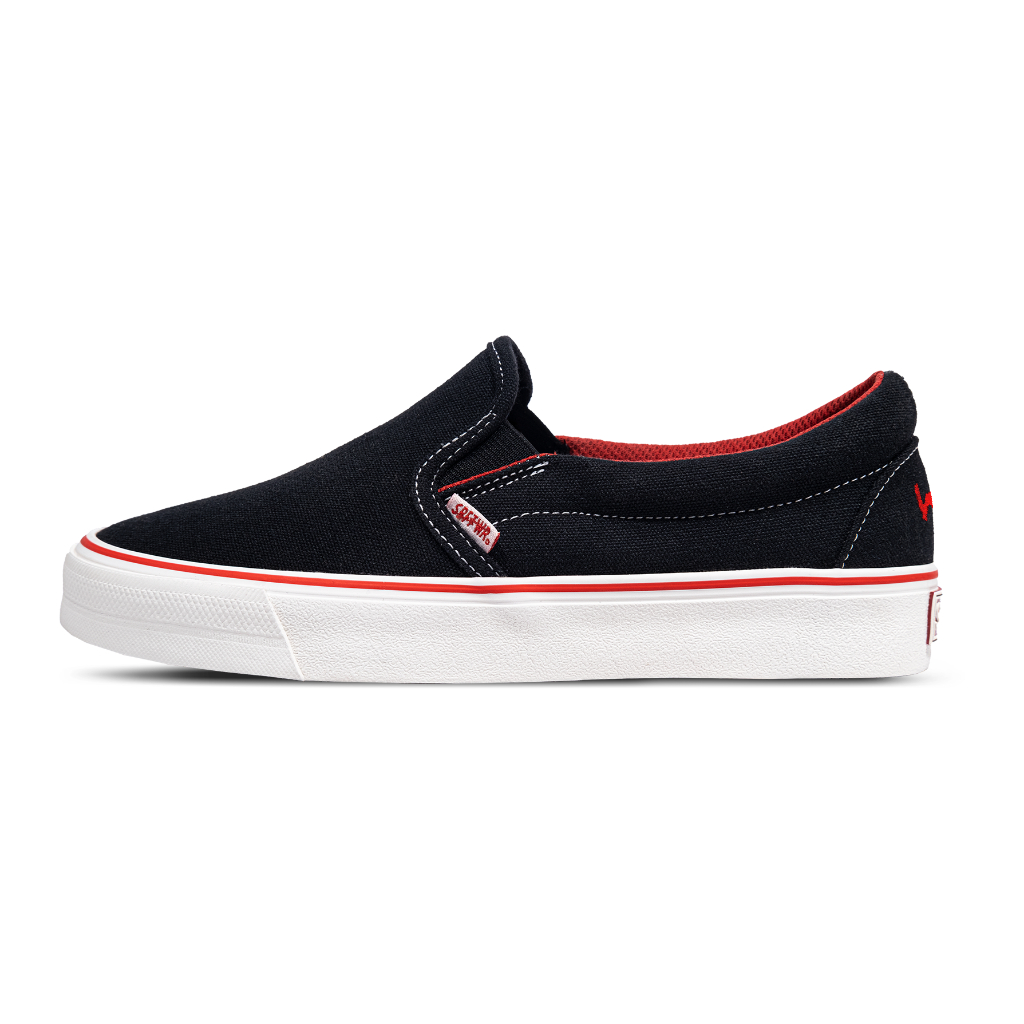 SABA Vintage Slip On Light Black Red - รองเท้าบุรุษและสตรีของแท้ 100% VTG SL 66