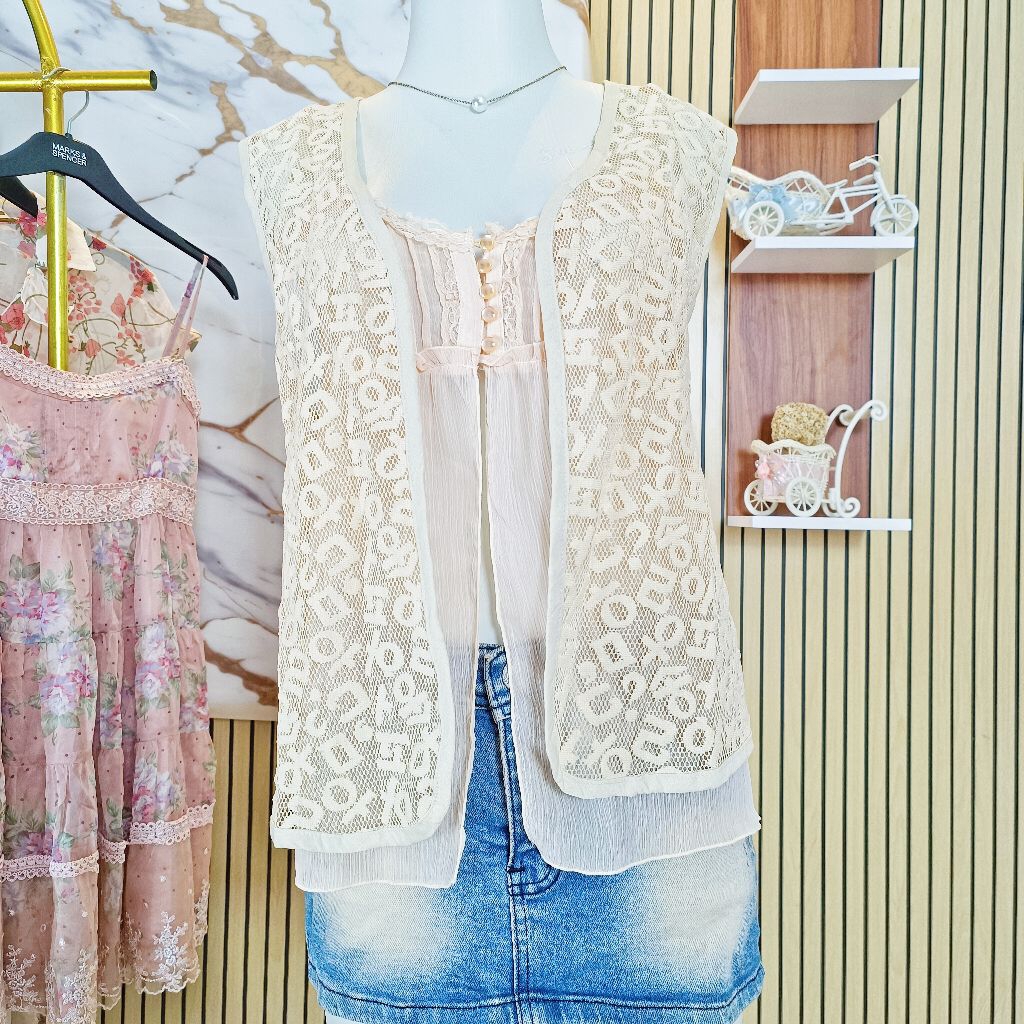 Boho Chic นําเข้าถักเสื้อกั๊กผู้หญิง | Coquette Aesthetic Look