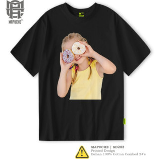 Mapuche - Kaos Pria 3D Donat Girl Distro 3 Dimensi Black Tshirt Cotton SD202