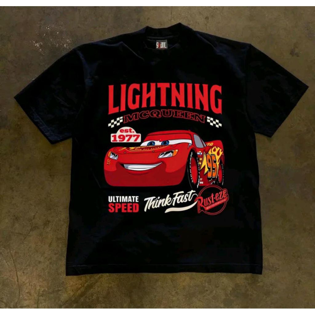 เสื้อยืด Lightning McQueen / เสื้อ Lightning McQueen Distro / เสื้อยืดผู้ชายและผู้หญิง Lightning McQ